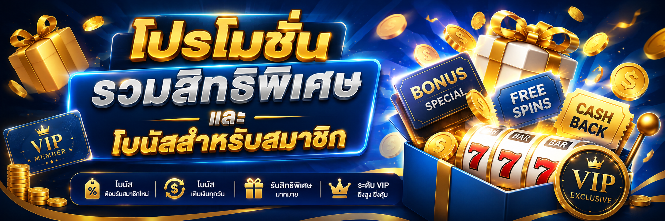 โปรโมชั่น รวมสิทธิพิเศษและโบนัสสำหรับสมาชิก
